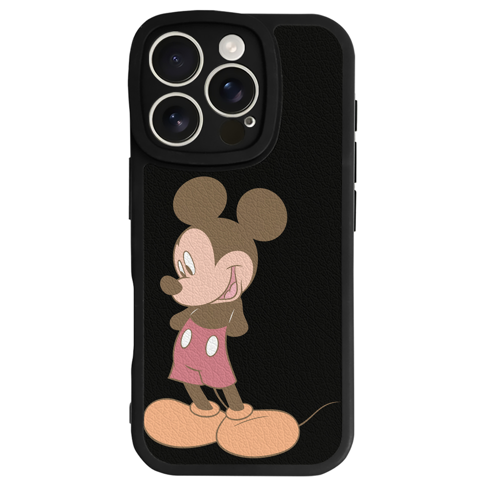（画像用） ミッキーマウス Mickey Mouse 【iPhone 16シリーズ対応】シリコンスマホケース（レザー調） 材質：シリコン